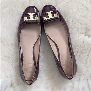 Tory Burch Gigi Leather Burgundy Pumps size 7